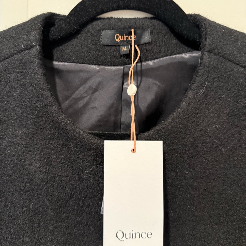 Quince Black Cropped Jacket with Gold Buttons 100% Merino wool - Picture 5 of 7